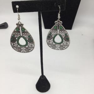 Photo of Green fashion earrings