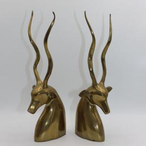 Photo of Brass Kudu Antelope Sculptures