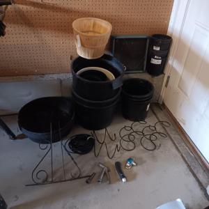 Photo of 2 BIRD FEEDERS, HOSE SPRAYERS, LARGE RUBBER FEEDING BOWLS AND MORE