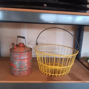 Photo of EGG BASKET AND A METAL OIL/GAS CAN