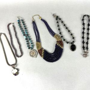 Photo of BB361 Lot of Sterling Pendant and Beaded Necklaces- Brighton