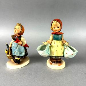 Photo of LR378 Goebel Hummel Figurines "Visiting an Invalid TM6 & Laundry Girl" TM5