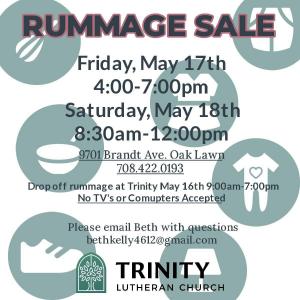 Photo of Trinity Lutheran church  Rummage sale