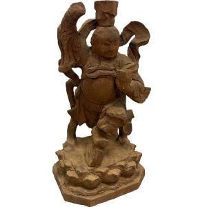 Photo of 20th Century Chinese Temple Hand Carved Wood Statue