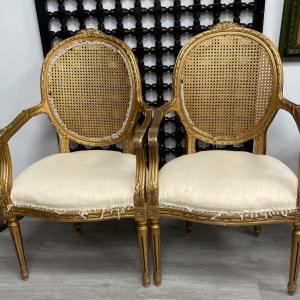 Photo of Pair Louis XVI Chairs/ Needs Upholstery