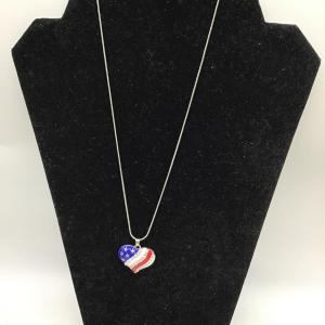 Photo of American flag heart necklace