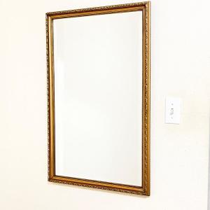 Photo of Solid Wood Gold Framed Beveled Glass Wall Mirror
