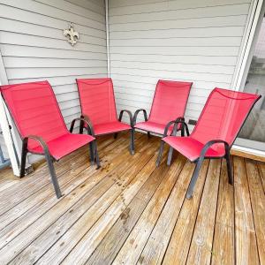 Photo of Stackable Red Sling Patio Chairs ~ Set Of Four (4) ~ *Read Details