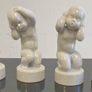Photo of Four Royal Copenhagen Baby Boy and Girl Porcelain Figurines