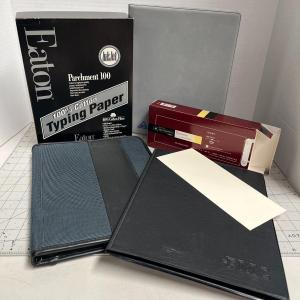 Photo of Paper & Envelopes with Leather Business File Folders