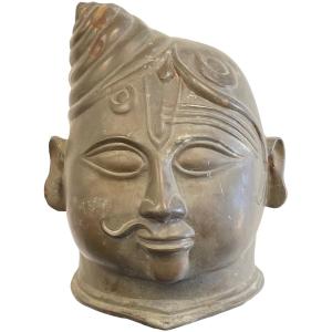 Photo of Heavy Bronze Head of a Bodhisattva