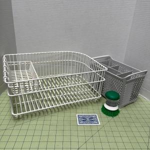 Photo of Dish Drying Rack with Cleaner Brush