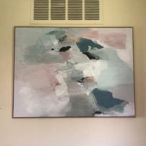 Photo of LOT 93L: Large Framed Pastel Abstract Art Print