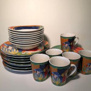 Photo of LOT 85D: Sango China Cafe Paris Dish Set - Plates, Bowls & Mugs