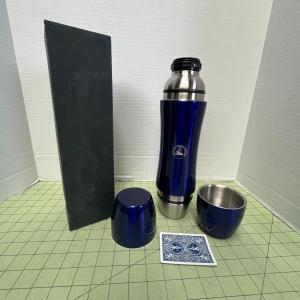 Photo of Stainless steel stylish thermos 0.75 l with two cups 