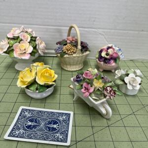 Photo of A Collection of Assorted Porcelain Floral Bouquets