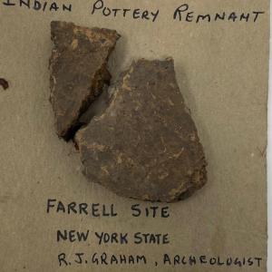 Photo of Native American Indian (IROQUOIS) Pottery Remnant/ FARREL SITE, NY