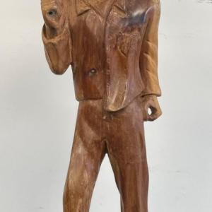 Photo of Vintage Carved Male Folk Art style Sculpture 21" h