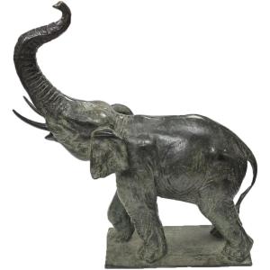 Photo of Vintage Large Bronze Elephant Statue