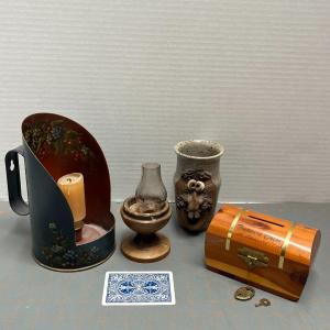 Photo of Rustic Candlestick Holder, Vintage Lantern, Ceramic Funny Face Vase, Vintage Woo