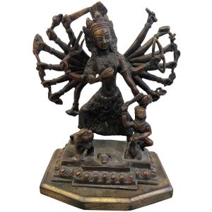Photo of Antique Mahishasura Mardini Hindu Goddess Diety Figurine