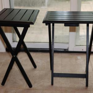 Photo of Two Wood Folding Tables (2)