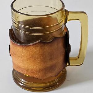 Photo of Amber Glass And Leather Personalized Mug