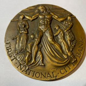 Photo of Scarce 1962 First National City Bank New York Bronze Medallion 3" in Diameter in