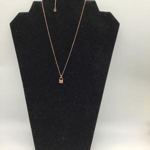 Photo of Bronze toned lock charm necklace