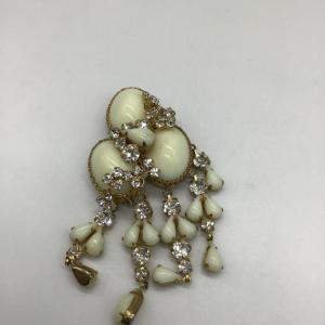 Photo of Vintage Rhinestones and stone brooch. Gorgeous. Great condition