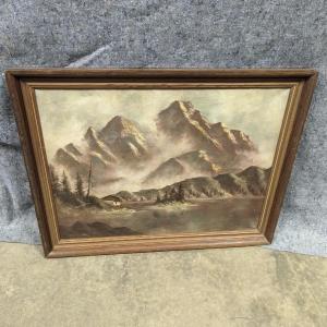 Photo of Framed Mountain Painting 35 1/2" x 27 1/2"