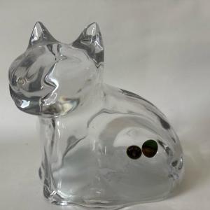 Photo of Cat bank 24% Bohemian leaded crystal with stickers vintage