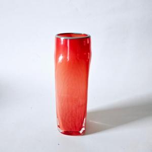 Photo of Orange MCM Murano Bud Vase, beautiful midcentury vase for your desk or table