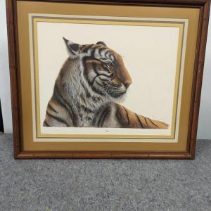 Photo of Framed T. H. Farnsworth, Wildlife Print, Tiger Signed & Numbered
