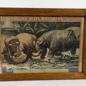 Photo of Vintage Adam Forepaugh & Sells Brothers Great Shows Consolidated Print Hippo and