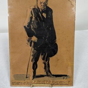 Photo of Winston Churchill by Felix Topolski Lithograph Unframed
