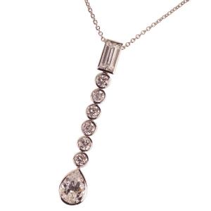 Photo of Platinum-clad SS pendant with simulated diamonds