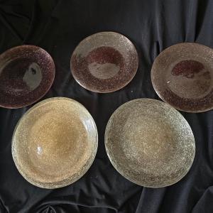 Photo of Seven Hand Blown Glass Plates