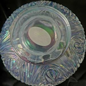 Photo of Fenton Lotus Rose Bowl in iridescent french opalescent look, see stickers