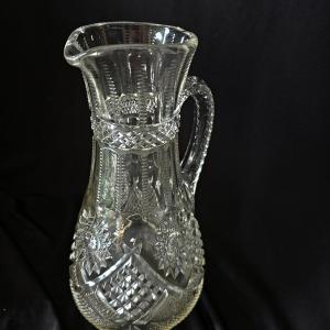 Photo of Crystal Pitcher, clear and heavy, beautiful early American glass