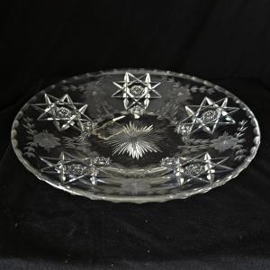 Photo of Lovely Crystal Platter Hawkes Antique cut crystal dessert plate