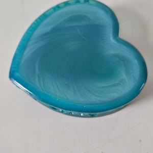 Photo of Degenhart glass box opaque blue heart