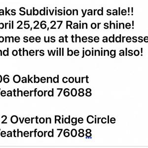 Photo of The oaks subdivision yard sale!