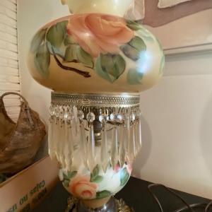 Photo of Vintage Victorian Style Lamp with Crystal Fringe