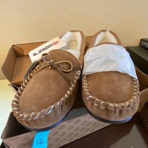 Photo of NEW Lamo Britain Moccasin II Chestnut Slippers, Size 9