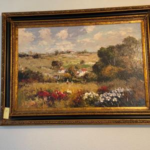Photo of Vintage Framed Impressionist Countryside Oil on Canvas, Signed S. Razin