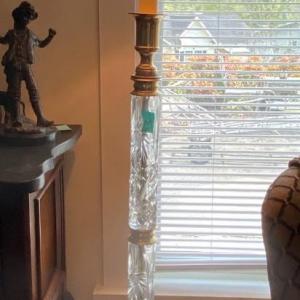 Photo of Brass and Cut Crystal Floor Lamp