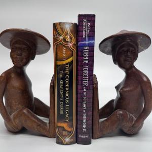 Photo of Carved Wood Bookends (books aren't included)