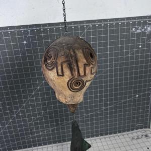 Photo of Vintage TIKI Style Ceramic and Copper Wind Chime