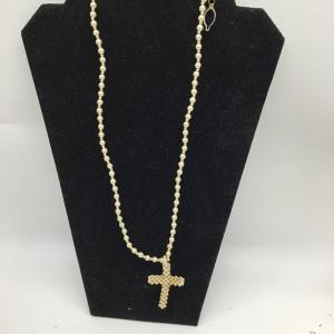 Photo of Faux pearl cross necklace